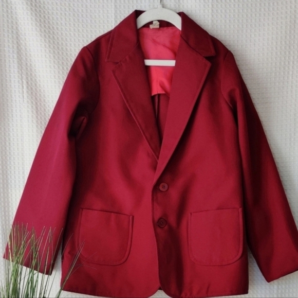 Vintage Boys Burgundy Red 3 Piece Formal Outfit Set  Size 12 - Picture 2 of 12